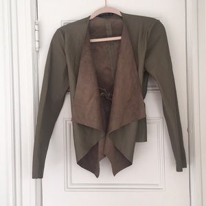 Zara Faux Leather Olive Green Jacket